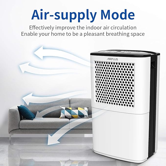AIRPLUS 4500 Sq. Ft Dehumidifiers for Home, 70 Pints Dehumidifier for Basement with Drain Hose, Continuous Drainage, Intelligent Humidistat, Dehumidifier for bathroom, bedroom, Large Room - Image 5