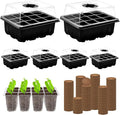 ZeeDix 6 Set Seed Starter Tray Kits, 6 Pack Seed Trays with 90 Pack Coco Coir Pellets, Adjustable Humidity Germination Tray with Dome Lids for Indoor Plants, Mini Greenhouse for Vegetables Garden by ZeeDix