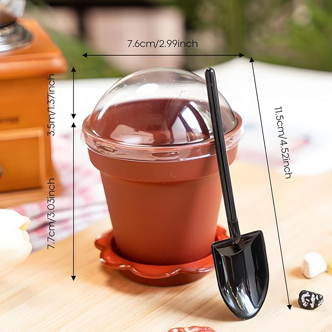 20 Pcs Nursery Pots with Humidity Dome, Cupcake Plant Nursery Pots with Bring A Plate and Shovel, Planting Cups for Seeds for Indoor Gardening and Plant Propagation - Image 7