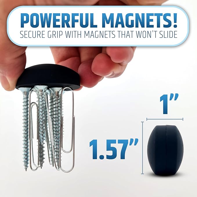 Powerful Anti-Billowing Magnetic Shower Curtain Weights for Splash-Free Bath Experience - 360° Silicone Wrapped - Will Never Rust - Heavy Magnets Prevent Curtain Liners from Blowing | 4 Pairs | Black - Image 5