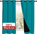 NICETOWN 100% Blackout Curtains 54 inches Long, Double-Deck Completely Blackout Window Treatment Thermal Insulated Lined Drapes for Small Window (Peacock Teal, 1 Pair, 42 inches Width Each Panel) by NICETOWN