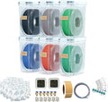 Filament Storage Box 6-Pack - 4.0L Waterproof Dust-Proof Container for 3D Printing Filament with Desiccant & Label, DIY Dry Box Upgrade Accessories Included by Lokkr