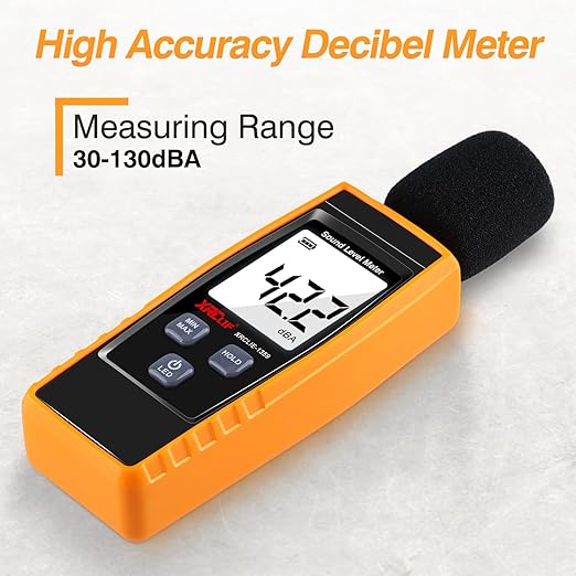 Decibel Meter Sound Level Reader 30-130dB(A), Hand-held Sound Noise Meter with Backlight Alarm, Digital Noise Meter Decibel Monitoring Tester Calibrated Audio Noise Volume Measuring Instrument - Image 2