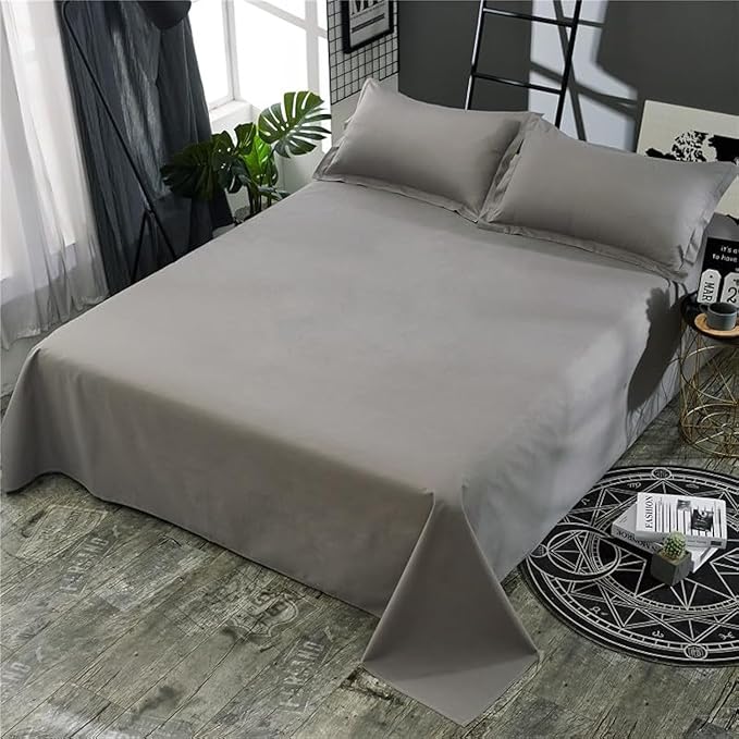 WenBags Lightweight Waterproof Flat Sheet 90 * 118 Inches California King Size-Mattress Protector for Bed & Couch, Pet Hair Resistant Cover Ideal for Dogs & Cats, Perfect for Hotels & Hospitals(Gray) by WenBags