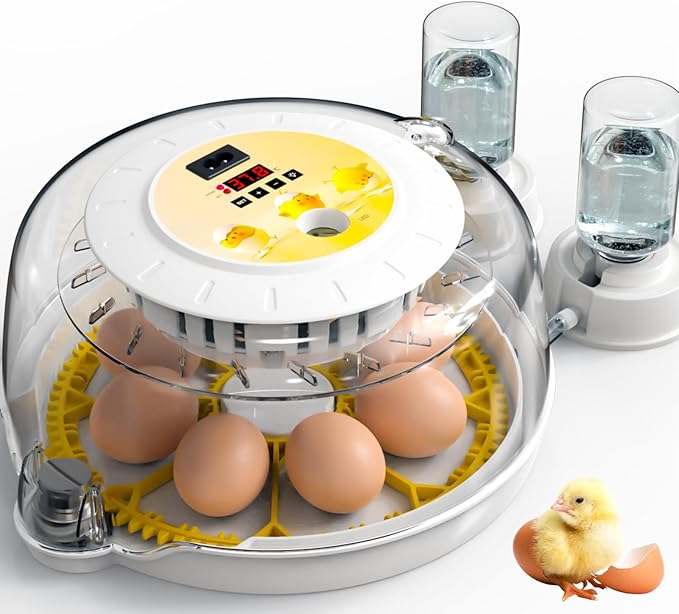Egg Incubators for Hatching Eggs with Automatic Egg Turner, 8 Incubator for Chicken Eggs with Egg Candler for Chicken, Duck, Quail, Smart Egg Hatcher for Beginners & Kids by DETODDA