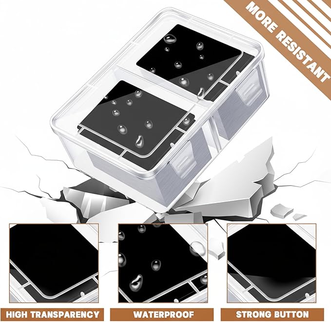 Vicenpal 300 Card Storage Box Compatible with Mtg TCG Clear Plastic Trading Card Storage Box with Removable Divider Hard Trading Deck Case for Baseball Football Game Organizer Collector(2 Pcs) - Image 2