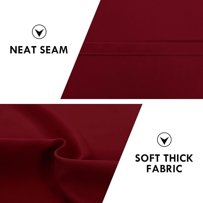 DWCN Blackout Curtains for Living Room Thermal Insulated, Energy Saving & Noise Reducing Bedroom Curtains, Amaranth Red, W 52x L 36 Inch, Set of 2 Rod Pocket Curtain Panels - Image 6