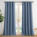 NICETOWN Stone Blue Energy Saving Drapes - Grommet Top Thermal Insulated Shades for Yard Door, Hall, Office, Flat, Garage - Durable, 1 Pair, W52 x L95 by NICETOWN