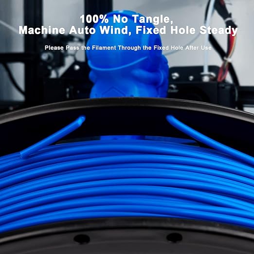 AMOLEN PLA 3D Printing Filament Bundle 1.75mm, Black White Red Blue 250g X 4 Spools Pack 3D Printier Filament, 1KG/2.2 lb in Total, Compatible with Most FDM Printer and 3D Pen - Image 5