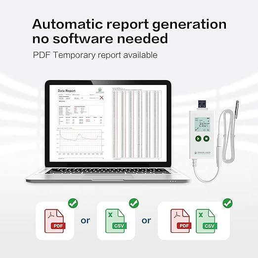 Freshliance Temperature Humidity Data Logger, Reusable Temperature Recorder with High Accuracy External Probe, Configurable USB Temperature Monitor 35000 Points PDF CSV Report, Atlas Log-TH - Image 5