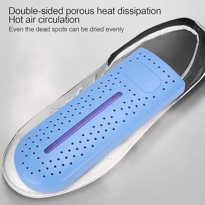 Shoe Dryer, 360° Heating Quick Drying Portable Boot Dryer, No Noise Foot Dryer for Rainy Seasons Winter Travel, Dormitory Eliminate Bad Odor Electric Warmer for Gloves, Socks, Ski Boots(Blue) - Image 8