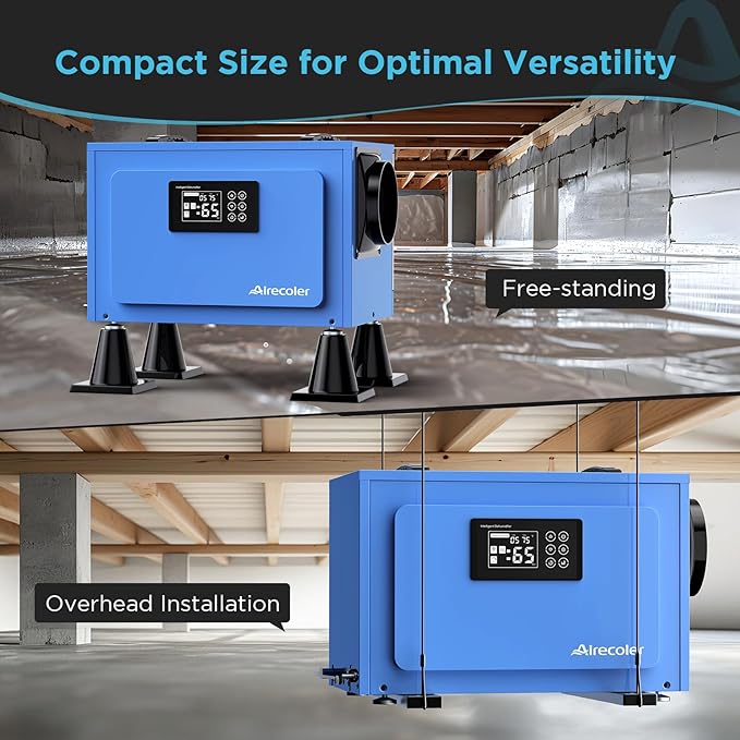 125 Pints Commercial Dehumidifier with Pump for Crawl Spaces & Basements with Drain Hose, Industrial Grade Water Damage Restoration for up to 6,000 sq ft, Auto Defrost, Memory Starting - Image 7