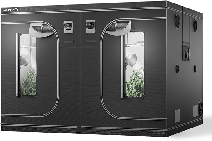 AC Infinity CLOUDLAB 899, Advance Grow Tent 8x8, Thickest 1" Poles, 2000D Mylar Canvas, Lab-Tested Highest Reflectivity, Largest Zipper Window, Controller Mount Plate, 96" x 96" x 80" Indoor Growing by ACInfinity