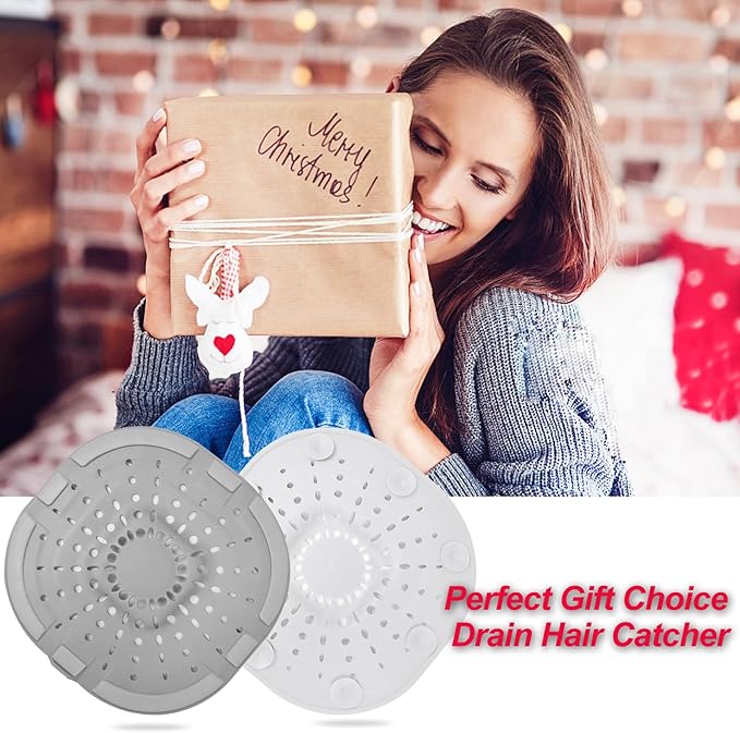 Hair Drain Catcher,Square Drain Cover for Shower Silicone Hair Stopper with Suction Cup,Easy to Install Suit for Bathroom,Bathtub,Kitchen 2 Pack (Light White Grey) - Image 6