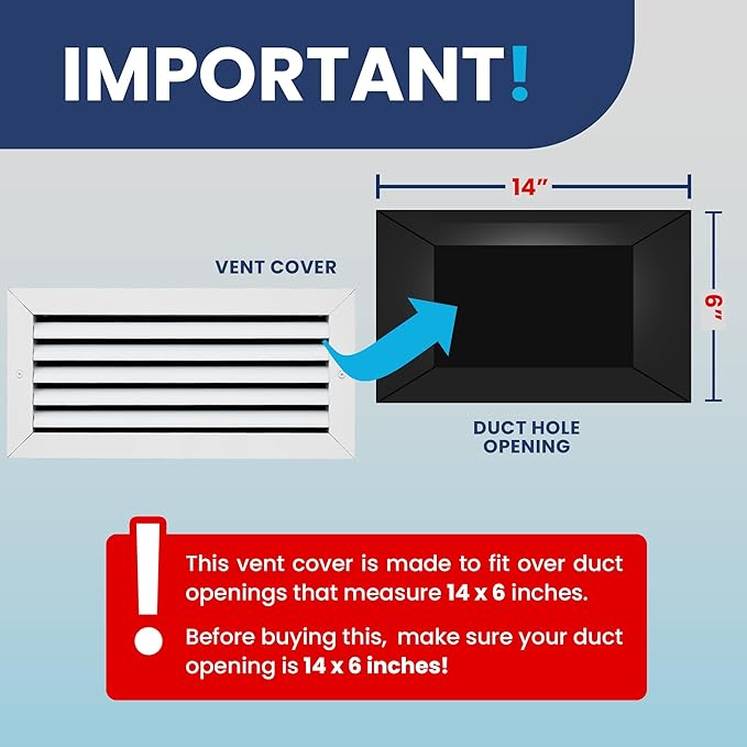 14x6 Inch (Duct Opening) Air Return Vent Cover Decorative – Premium Aluminum AC Vent Cover for Ceiling & Wall, Rustproof Grille, Ideal for Home HVAC Grille, Durable & Easy to Install by ACLAMINAIRE - Image 4