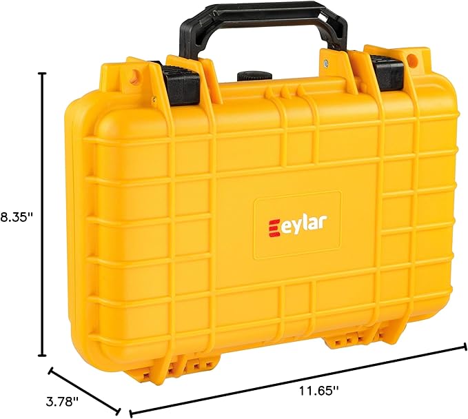 Eylar Protective Gear and Camera Hard Case Waterproof Dry Box with Foam 11.6 Inch 8.3 Inch 3.8 Inch (Yellow) - Image 5