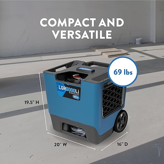 Dri-Eaz LGR 5000Li Commercial Dehumidifier with Pump, 164 Pints, Rugged Portable Industrial Dehumidifier for Up to 8000 Cu Ft - Image 3