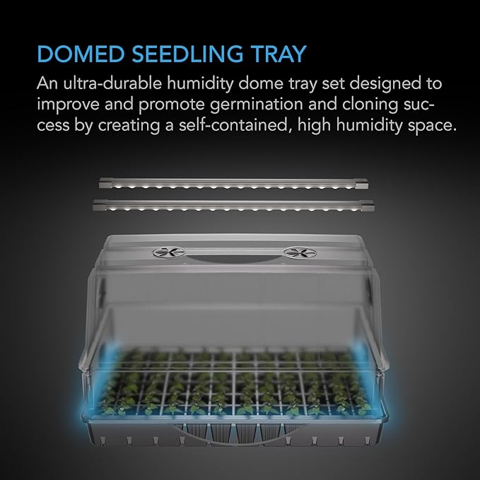 AC Infinity Heavy-Duty Large Humidity Dome w/Full Spectrum LED Grow Light Bars, Samsung LM301H EVO Diodes, 3mm Thickest Dome and 6x12 Trays, Vent Extension Panels, for Seed Starting and Propagation - Image 2
