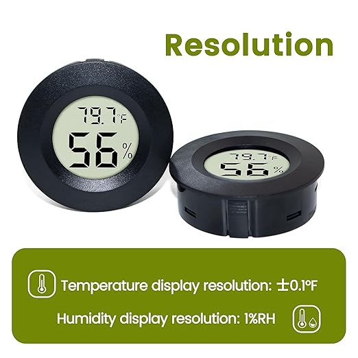 Digital Thermometer and Hygrometer with Moisture Meter – Humidity and Temperature Monitor for Indoor/Outdoor Use, Ideal for Reptile Habitats, Greenhouses, Terrariums – Fahrenheit (℉) / Celsius (℃) - Image 5