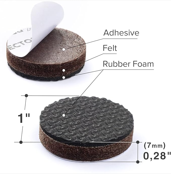 Non Slip Furniture Pads 36 pcs 1" X-Protector - Premium Furniture Grippers - Self-Adhesive Rubber Feet Furniture Feet - Ideal Non Skid Furniture Pad Floor Protectors - Keep Furniture in Place! - Image 3