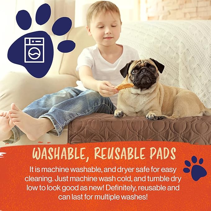 PETMAKER Waterproof Pet Mat - 36x28 Partial Couch Covers for Dogs, Cats, or Kids - Quilted Non-Slip Furniture Protector Pad (Brown) - Image 3