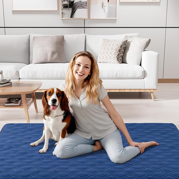 Smiry Reversible Waterproof Couch Covers for Sofa, Washable Dogs Pet Couch Covers for 3 Cushion Sofa Pet Friendly, Water Resistant Furniture Protector Slipcover, Geometric (30"x70", Navy/Blue) - Image 9