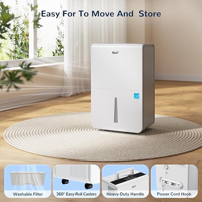 Dehumidifier for Basement,Energy Star Certified for 4500 Sq.Ft Large Room, MAX to 70 Pints/day, included 16.4 Feet Drain Hose and Pump,White - Image 8