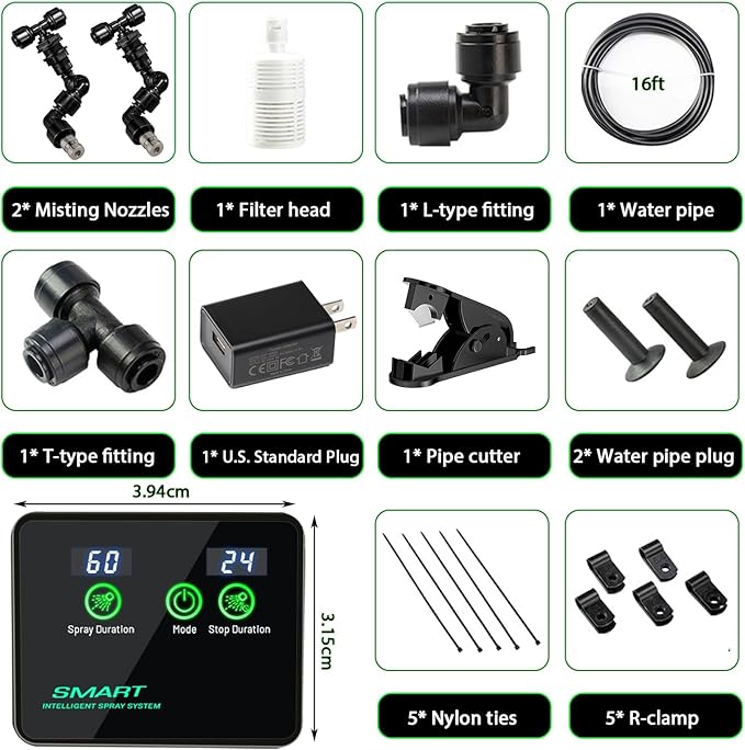 Reptile Mister Automatic Misting System, Reptile Humidifiers with Smart Timing Controller, Terrariums Humidifier with 360°Adjustable Misting Nozzles, Rainforest Ecosystem Sprayer… - Image 6