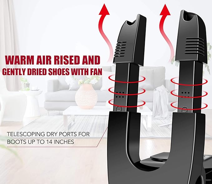 Portable Electric Shoes Boots Dryer and Warmer with Folding and Drying Adjustable Rack - Image 5