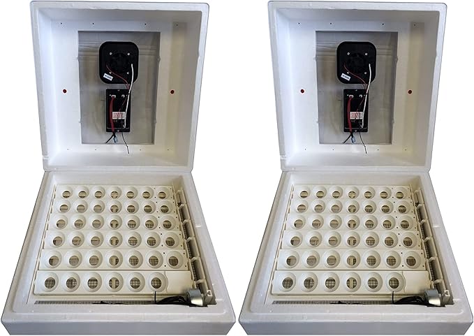 Farm Innovators 2450 Heated Digital Circulated Air Incubator with Automatic Egg Turner for Improved Egg Hatching of Up To 41 Eggs, White (2 Pack) by FarmInnovatorsInc