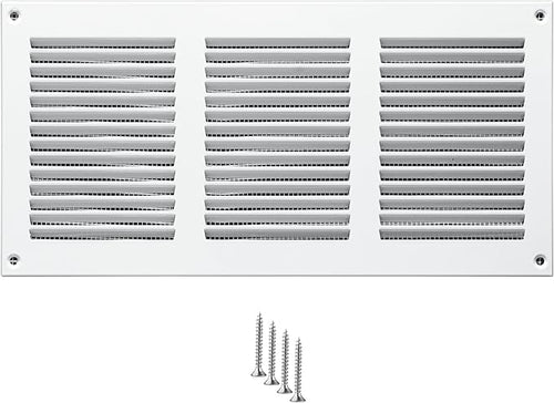 10x4 Vent Cover (Duct Opening) - White HVAC Return Air Grille for Wall and Ceiling - Metal AC Vent Cover with Mesh - Rectangular Ventilation Register - External Dimensions: 11.81" W x 5.91" H by TURvent