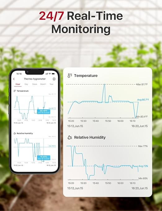X-Sense Indoor WiFi Thermometer Hygrometer, Room Thermometer with App Control, Temperature Sensor for House, Bedroom, Wine Cellar, Basements, SBS50 Base Station Required (Not Included) - Image 5