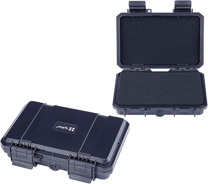 Lykus HC-1710 Mini Hard Case Dry Box with Foam Insert, Interior Size 6.54x3.94x1.46 inch, IP66 Splash-Proof by Lykus