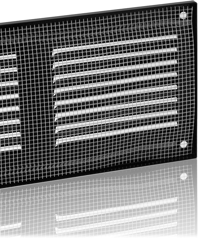 14x2 inch (Duct Opening) Vent Cover - Black Ventilation Covers for Wall and Ceiling - Metal Return Grille - HVAC AC Air Vents Register for Indoor and Outdoor Use with Mesh - Image 5