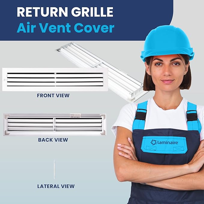 24x4 Inch (Duct Opening) Air Return Vent Cover Decorative – Premium Aluminum AC Vent Cover for Ceiling & Wall, Rustproof Grille, Ideal for Home HVAC Grille, Durable & Easy to Install by ACLAMINAIRE - Image 2