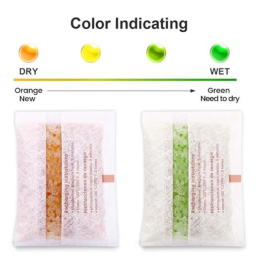 ADSorbco 50 Gram (8 Pack) Silica Gel Packets – Desiccant Packs for Storage, Reusable Moisture Absorbers with Color Change, Orange to Green, for Food, Electronics, Jewelry, Safes - Image 3