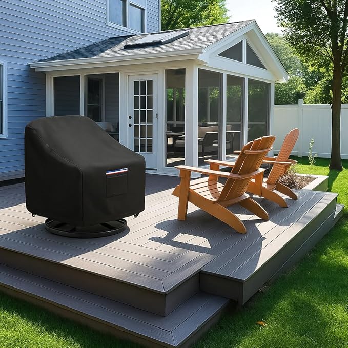 Outdoor Patio Chair Covers Waterproof, 30W x 34D x 38.5H inches Weather Resistant Patio Furniture Cover All-Weather Protection Heavy Duty 600D 2-Pack Black - Image 5