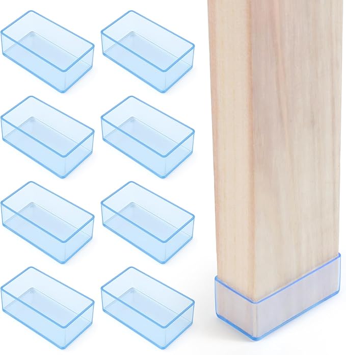 (8 PCS) 2x4 Wood Post Rubber End Caps (1.57" x 3.15") – Waterproof and Weather-Resistant Rubber Caps for Table Legs, Chair Legs, Armrests, and Outdoor Lumber Posts (Transparent) by Unknown