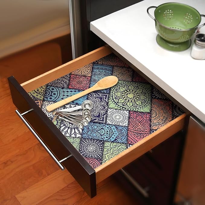Drawer and Shelf Liner for Kitchen Cabinets Non-Adhesive Drawer Liner,Non Slip Waterproof Cabinet Liner,Easy to Clean Strong Grip Kitchen Liner for Cupboard,Dresser,Shelves (12In x 10FT) - Image 3