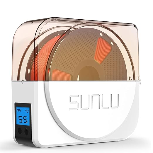 SUNLU Official Filament Dryer S1 Plus, Built-in Circulation Fan, Filament Dryer Box Storage Box for 3D Printer Filament 1.75 2.85 3.00, S1 Plus White by SUNLU