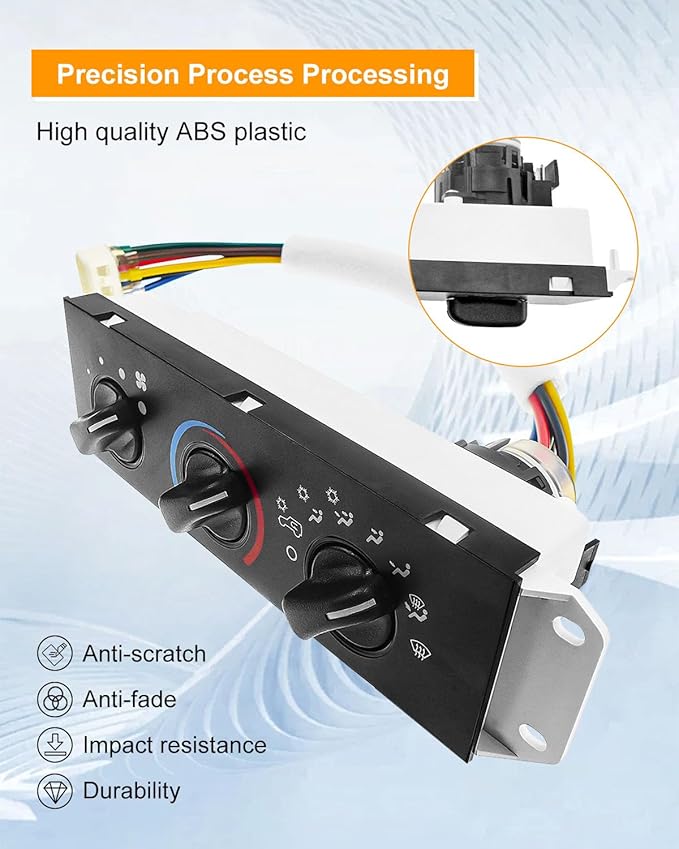 HS-373 Climate Control Module Compatible with Jeep Wrangler TJ 1999-2004, HVAC Control Module with Blower Motor Switch, A/C Heater Control Switch Replace SW2348 55037473AB, A/C Heater Control Panel - Image 5