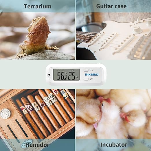 Inkbird Mini Digital Thermometer and Hygrometer, Temperature Humidity Bluetooth Smart Sensor, for Guitar Humidor Mason Jar Incubators - Image 7