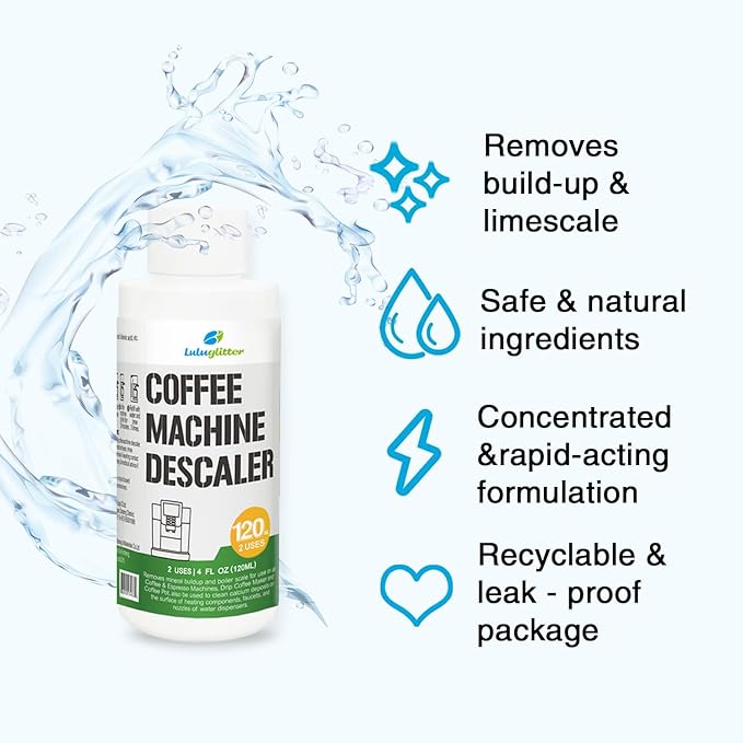 Descaling Solution (2 Pack, 2 Uses Per Bottle) – Coffee Maker Cleaner for Keurig, Nespresso, Delonghi and All Single Use Coffee and Espresso Machines - Image 5