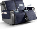 TAOCOCO 100% Waterproof Recliner Cover, Non-Slip Washable Reclining Couch Cover with Elastic Leg Straps, Furniture Protector for Dogs (Dark Blue, 2 Seater) by TAOCOCO