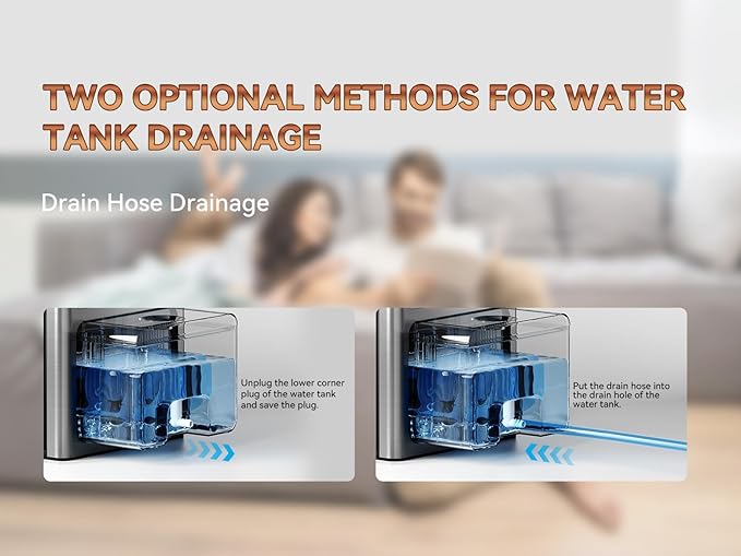 Home Dehumidifier with Drain Hose, (950 sq.ft) 95oz Quiet dehumidifier for Bathroom Bedroom, with Air Reusable Filter Indoor deshumidificador for Basement RV Closet - Image 9