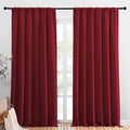 NICETOWN Christmas Living Room Curtains for Window - Energy Efficient & Noise Reducing Thermal Insulated Rod Pocket Blackout Drapes/Draperies for Living Room (Burgundy Red, 2 Panels, W70 x L95) by NICETOWN
