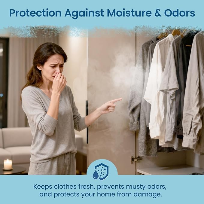 Moisture Absorbers and Humidity Absorber Bags for Closet - 10 Pack High-Efficiency Moisture Absorber and Humidity Packs for Home, Moisture Bags and Dehumidifier Bags for Car Ocean Scent, 10 Pack - Image 4