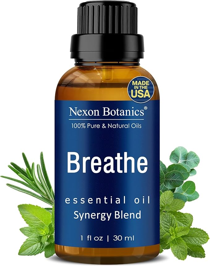 Breathe Essential Oil Blend 30 ml - Breath Sinus Relief with Menthol Oils - for Humidifiers, Diffusers, and Aromatherapy - Nexon Botanics by NexonBotanics