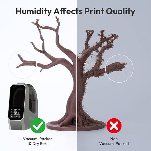 AMOLEN Wood PLA Filament Bundle 3D Printer Filament Wood Sets,Dark Walnut/White Oak/Cherrywood/Green Sandalwood Natural Color 3D Printing Filament PLA Filament 1.75mm, 200g*4 Spools - Image 4