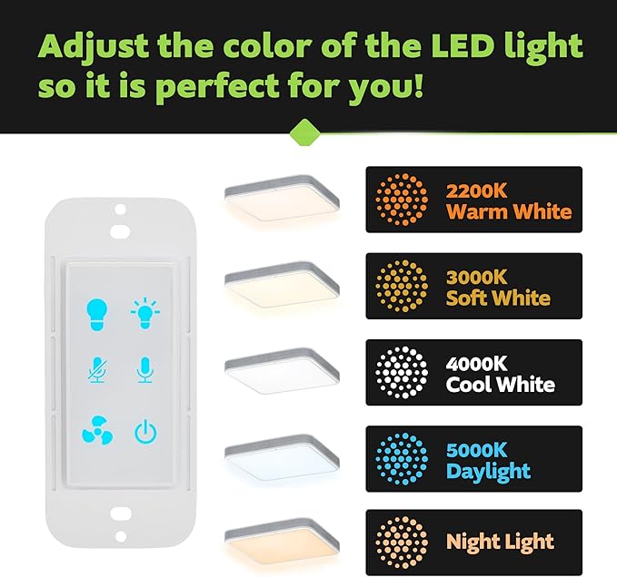Homewerks 7148-01-AX Smart Bathroom Fan with Alexa Voice Assistant Color Changing LED Light and Bluetooth Speakers 110 CFM 1.5 Sones - Image 2